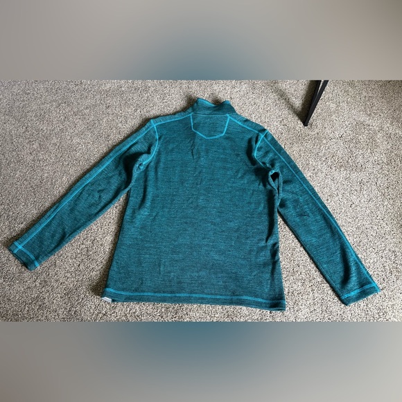 Eddie Bauer teal quarter zip sweater in men’s medium - Picture 4 of 4